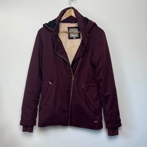 Size small bench jacket with zip off hood, fuzzy inside!